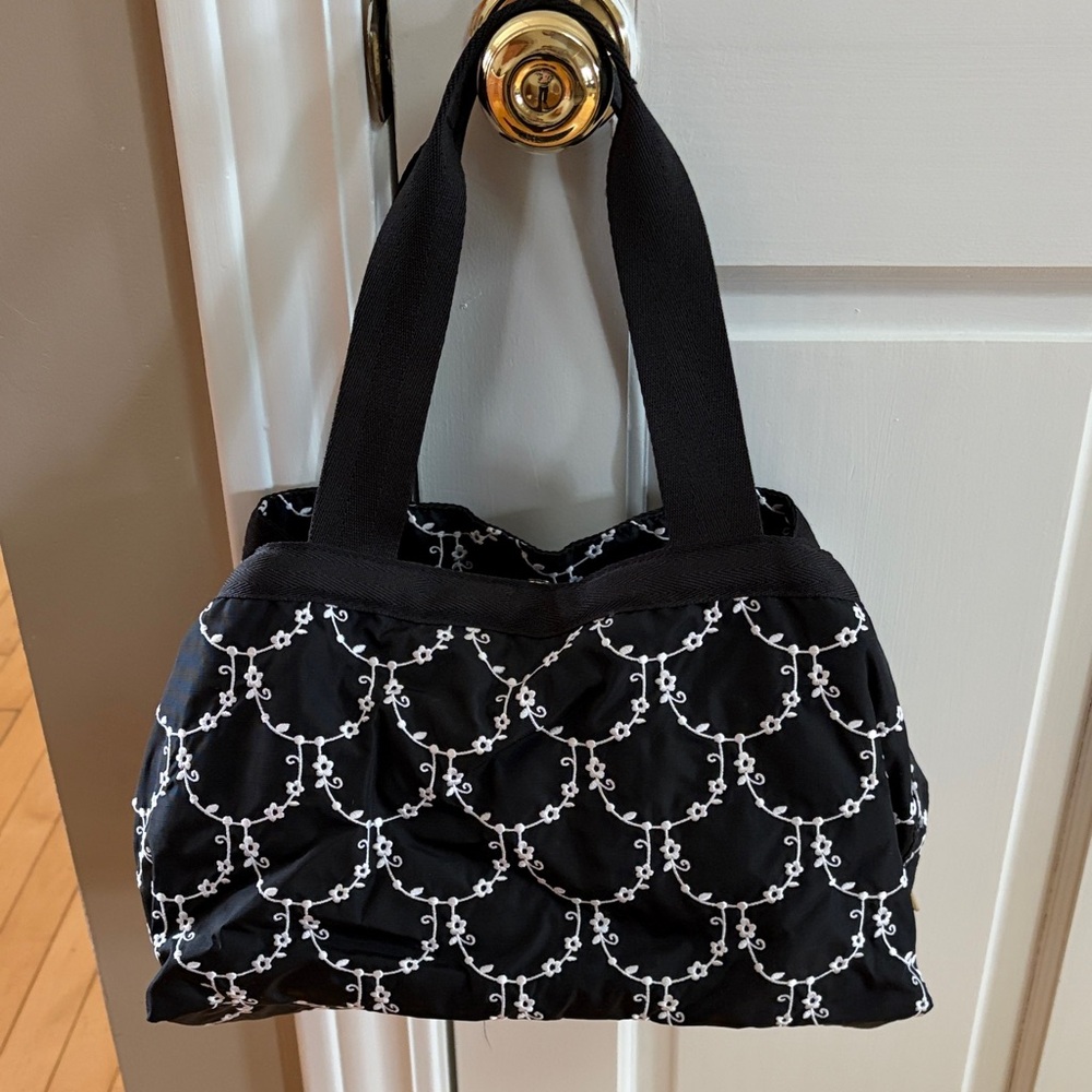 Black and White Patterned Women's Bag